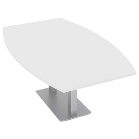 Skutchi Designs Boat Shaped 6 Person Conference Room Table, 46" W, 6 ft. L, 29" H, White HAR-BOT-46X72-DOU-XD09